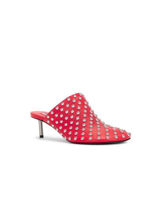 Jil Sander Red Stud Mule Heel