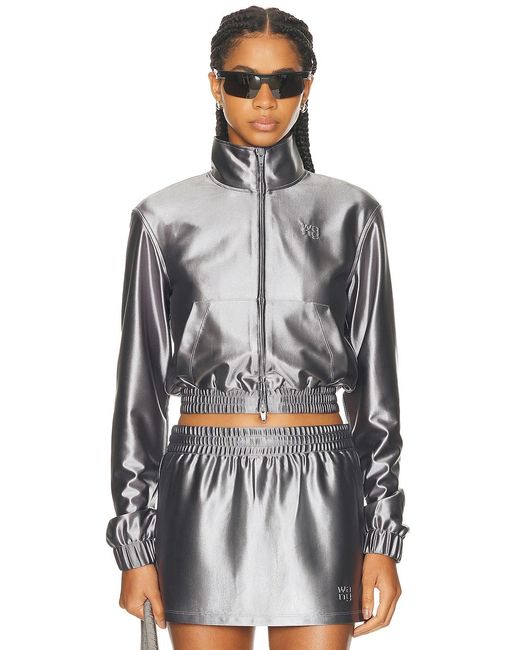 Alexander Wang Gray Shrunken Zip-Up Jacket