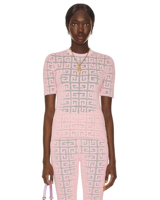 Givenchy 4g Lace Crew Neck Short Sleeve 