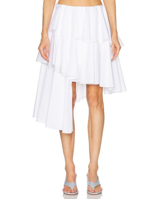Alaïa Alaϊa Spiral Skirt in White | Lyst
