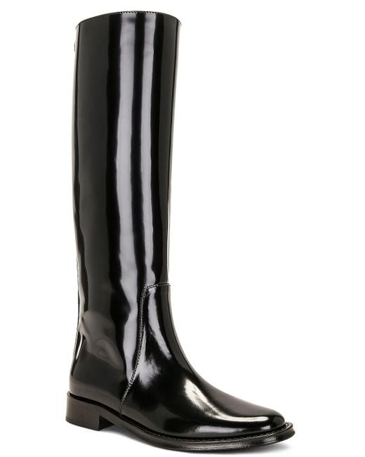 Saint Laurent Black Hunt Leather Boot