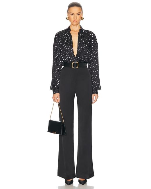 Alexandre Vauthier Black Polka Dot Button Down Top