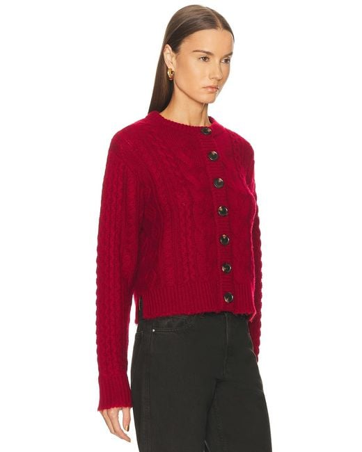 Re/done Red Cable Cardigan