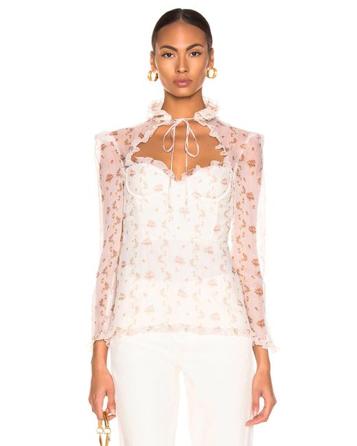 Brock Collection Silk Floral Bustier 