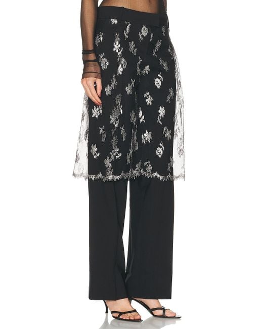 Christopher Esber Black Lace Sarong Wool Trouser