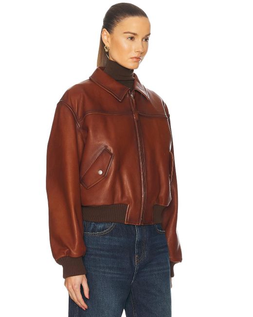 Acne Red Loroma Leather Jacket