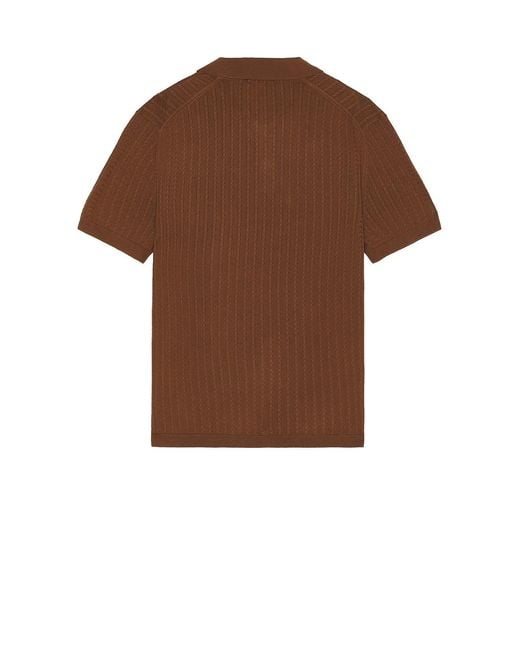 Theory Brown Ribbed Polo for men