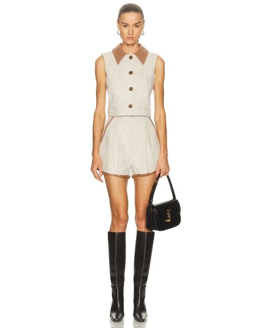 Matthew Bruch White Collared Vest Top