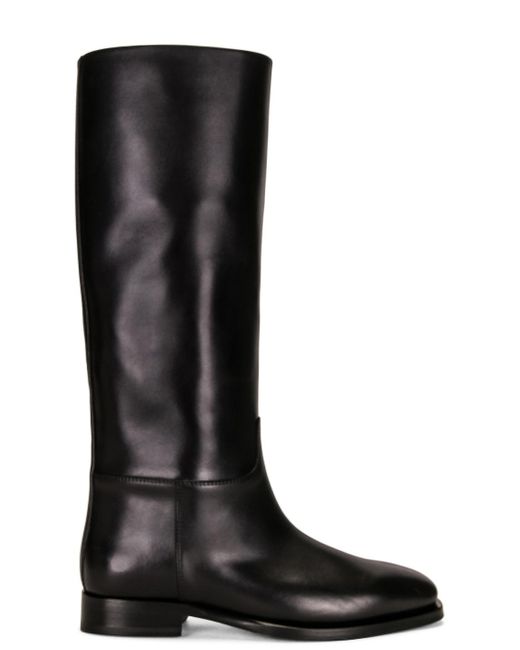 The Row Leather Grunge Riding Boots in Espresso (Black) | Lyst UK