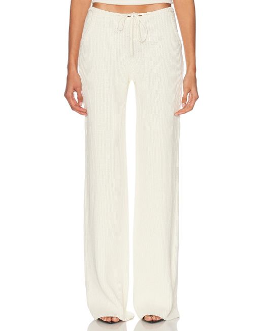 AYA MUSE White Knit Drawstring Pant