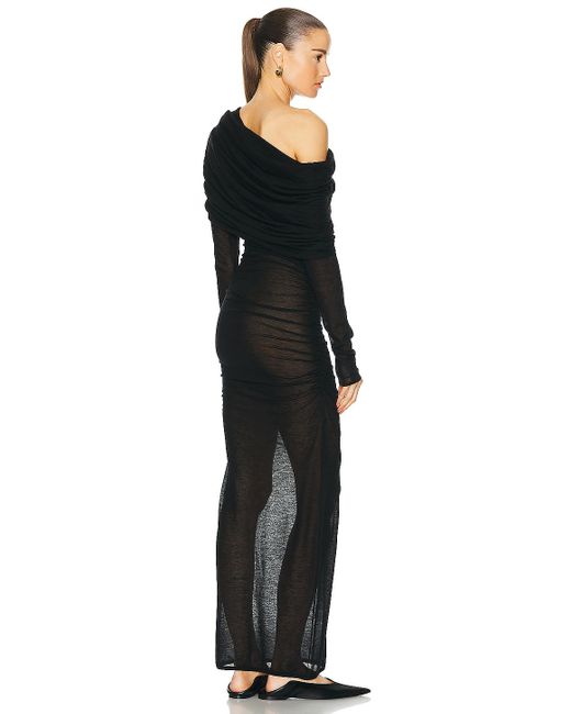 Saint Laurent Black One Shoulder Gown