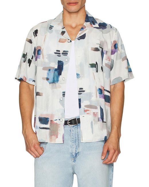 Rag & Bone White Avery Printed Shirt for men