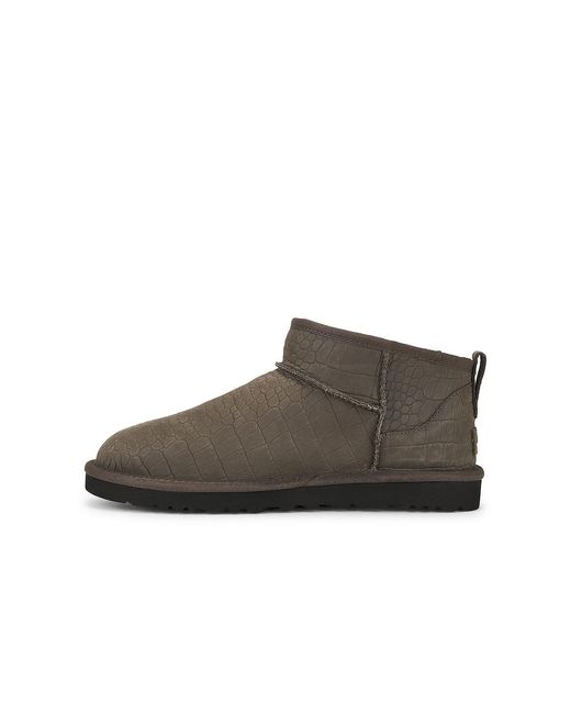 Ugg Brown Classic Ultra Mini Embossesd Boot for men