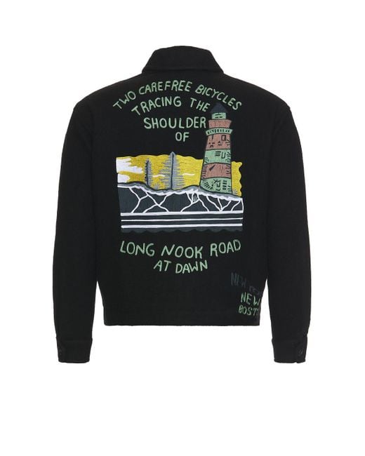 Bode Black Embroidered Lighthouse Jacket for men