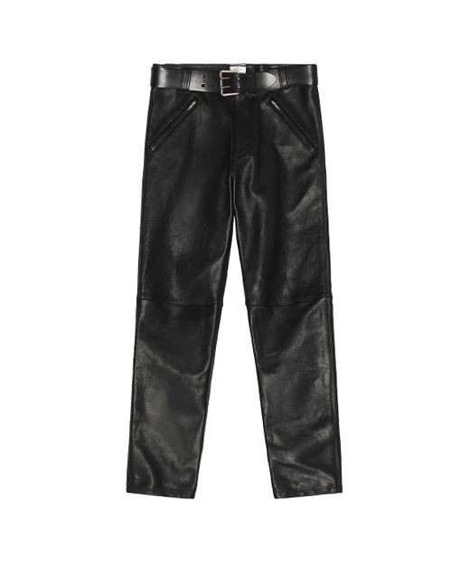 Saint Laurent Black Leather Pant for men