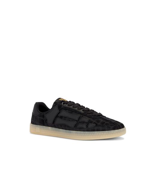 Amiri Black Croc Debossed Pacific Bones Sneaker for men