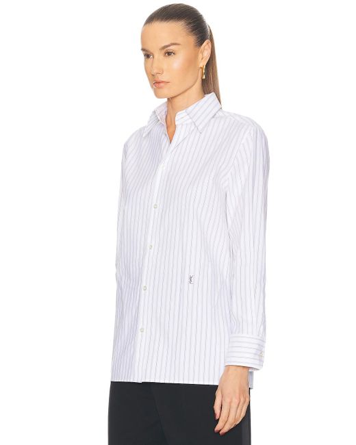 Saint Laurent White Button Up Top