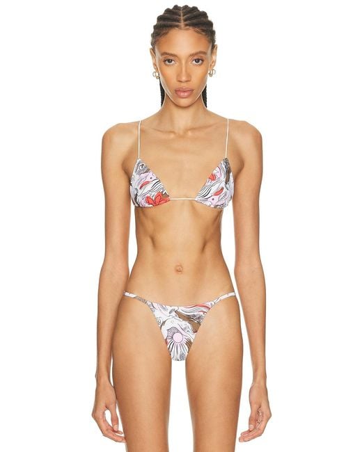 Ziah Multicolor Fine Strap Triangle Bikini Top