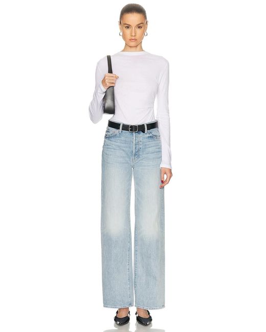 Mother Blue The Dodger Button Hover Cuff Jeans