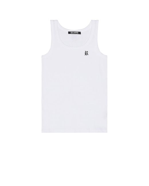 Raf Simons Tank Top With R Print And Leather Patch in White for Men | Lyst
