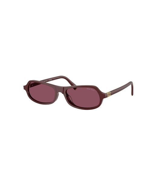 Miu Miu Red Rectangular Sunglasses