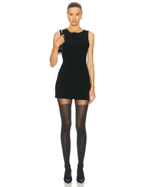 Wolford Black Shiny Sheer Stay Up Tights