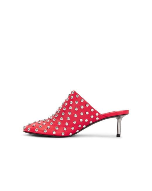 Jil Sander Red Stud Mule Heel