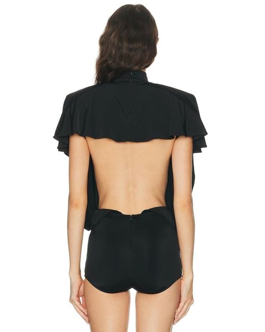 Mugler Black Draped Backless Bodysuit