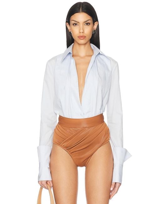 LAQUAN SMITH White Fitted Button Down Shirt