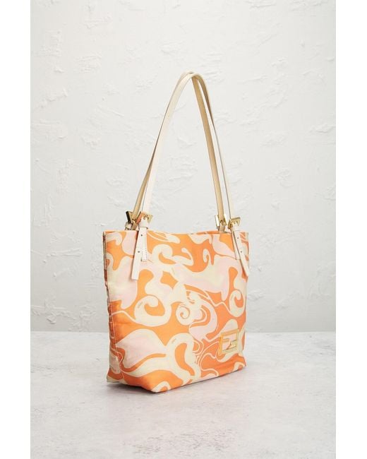 Fendi Orange Psychedelic Tote Bag
