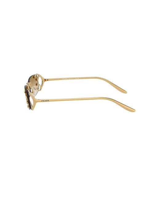 Prada Metallic Rectangular Sunglasses