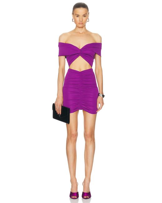 ANDAMANE Pink Kendall Summer Off Shoulder Sleeveless Mini Dress