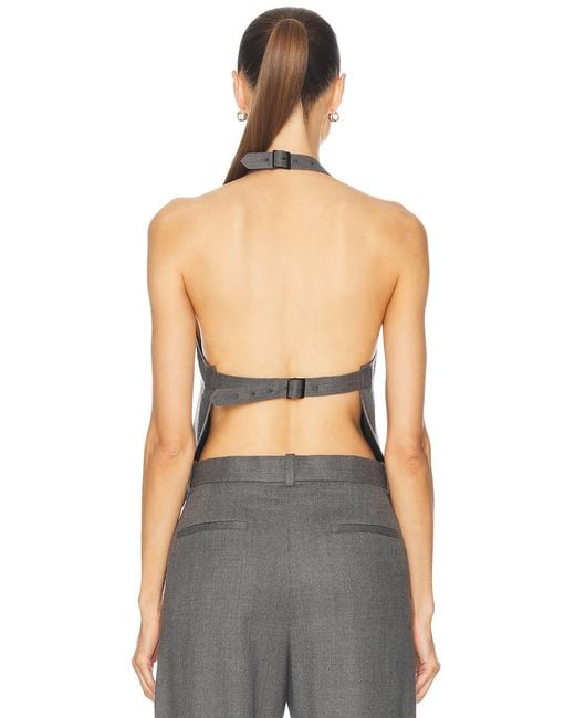 Wardrobe NYC Gray Backless Halter Top