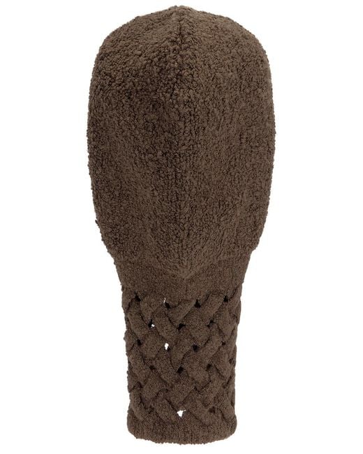 Isa Boulder Brown Cableweave Balaclava for men
