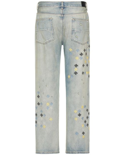 Amiri Blue Ma Quad Embroidered Flared Jean for men