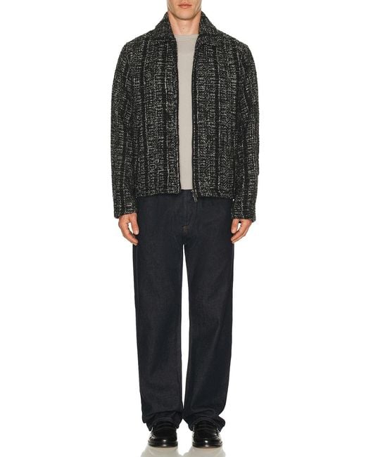 Percival Black Ingelo Zip Wool Boxy Jacket for men