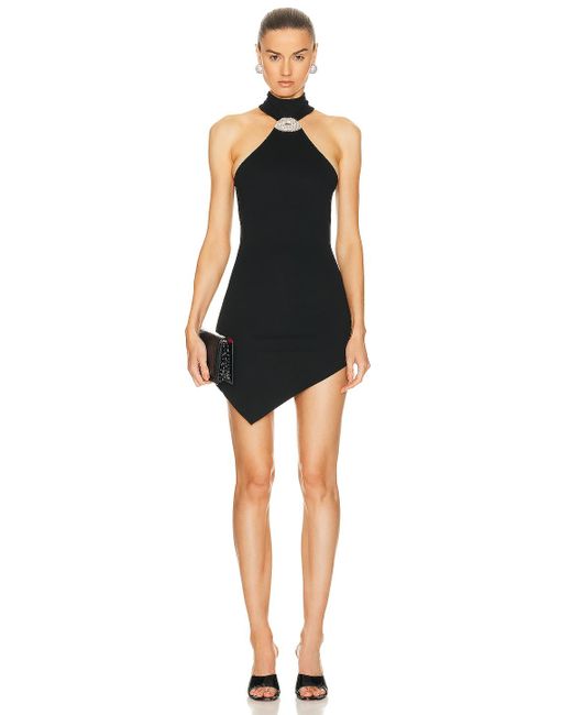 David Koma Black Short Asymmetric Dress