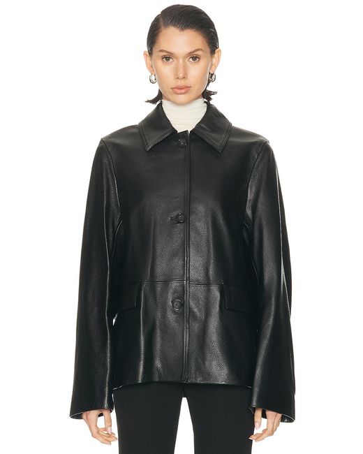 Totême Black Leather Jacket