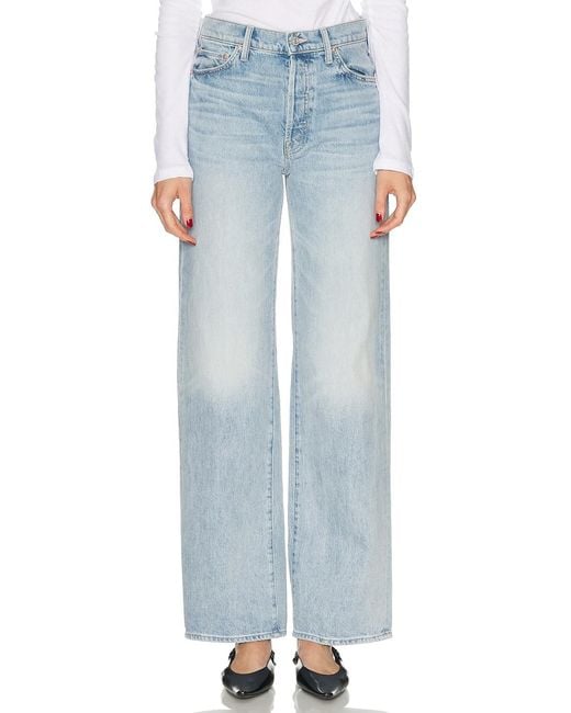 Mother Blue The Dodger Button Hover Cuff Jeans