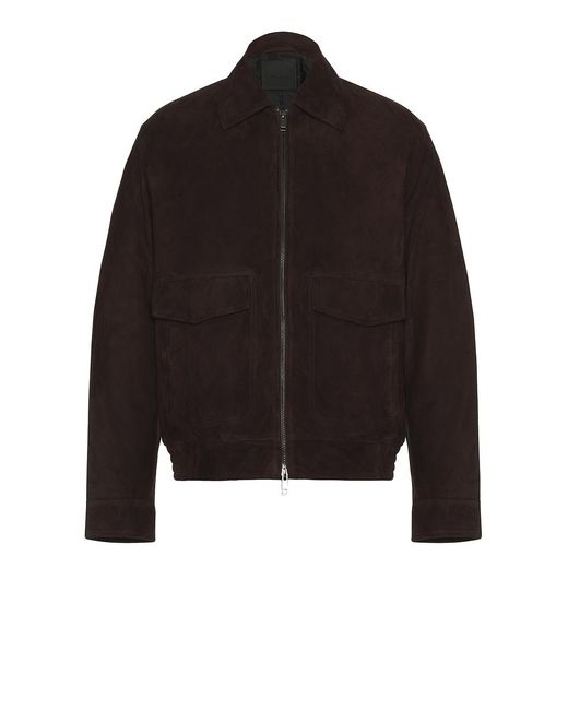 Theory Black Reece Aviator Bomber Jacket for men