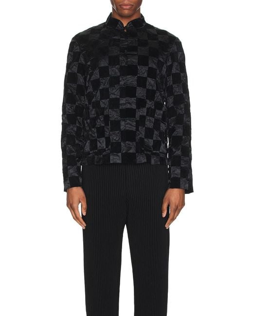 Comme des Garçons Black Checkered Flock Jacket for men