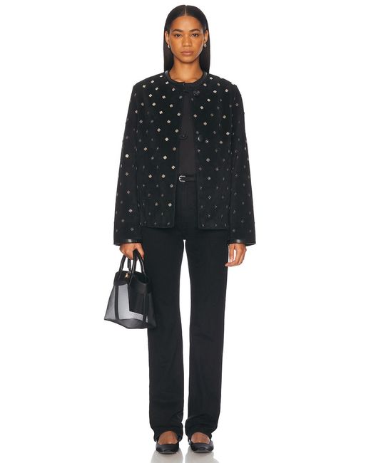 Bode Black Clover Charm Suede Jacket