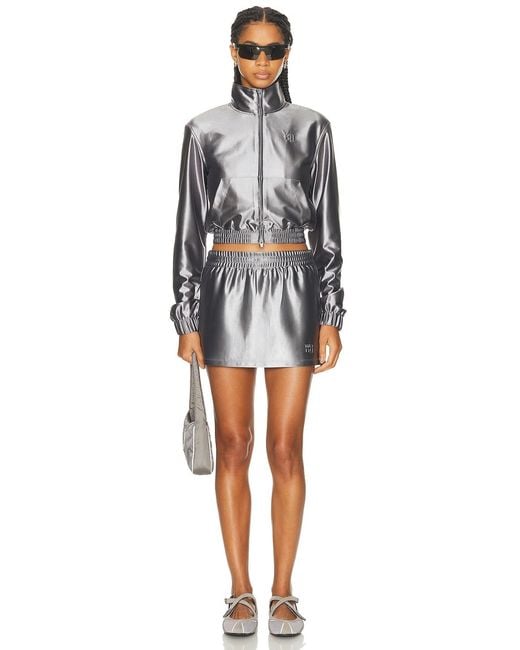 Alexander Wang Gray Shrunken Zip-Up Jacket