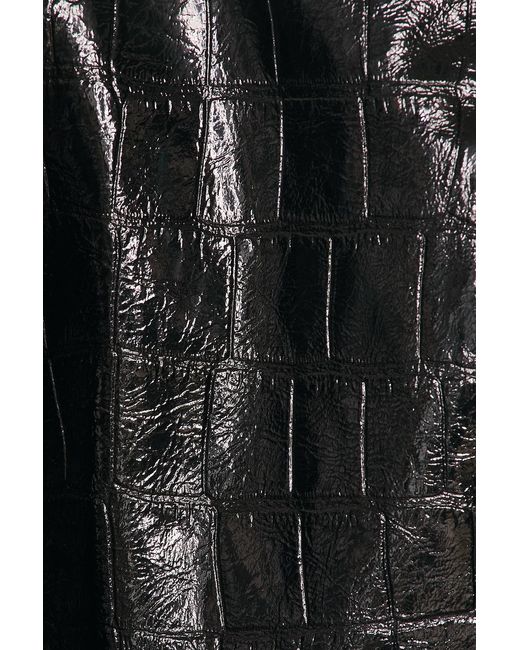 SAME Black The Leather Trench Coat