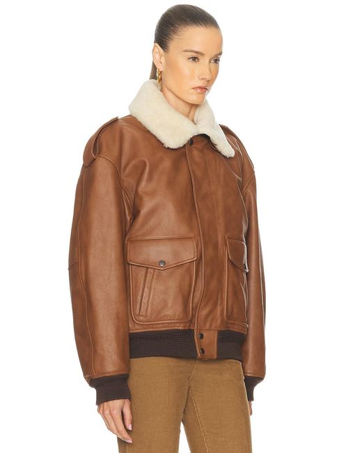 Saint Laurent Brown Aviator Jacket