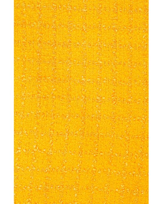 Alessandra Rich Yellow Checked Tweed Boucle Mini Dress