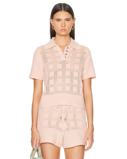 Zimmermann Pink Waverly Polo Top