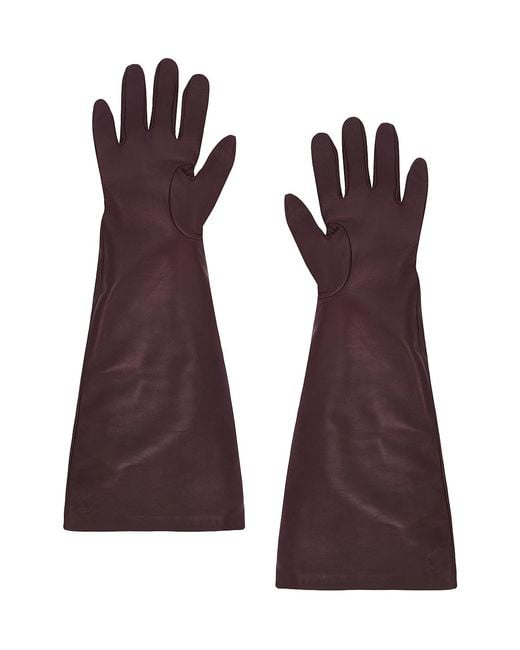 Saint Laurent Purple Long Gloves