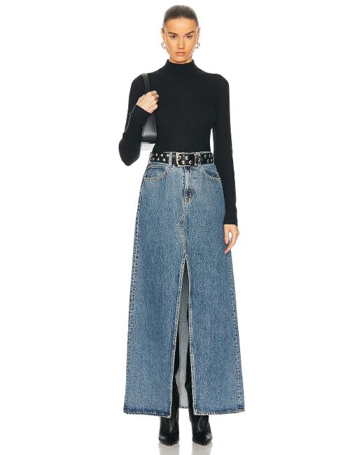 SLVRLAKE Denim Blue Dallas Maxi Skirt