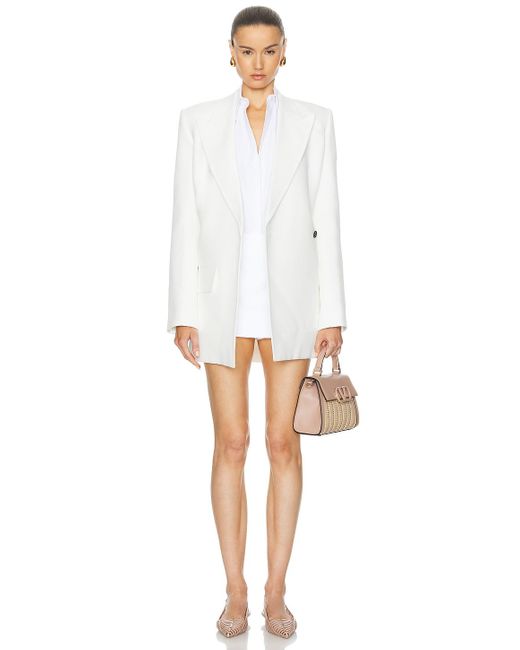 Valentino White Compact Poplin Solid Mini Skirt